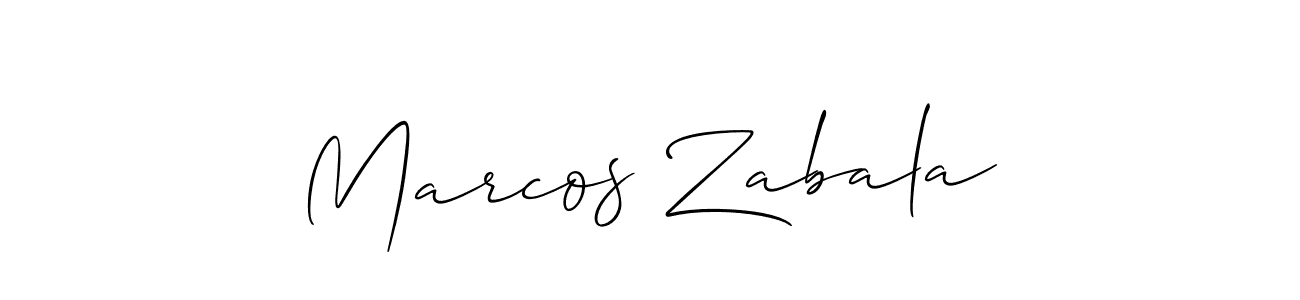 Marcos Zabala stylish signature style. Best Handwritten Sign (Allison_Script) for my name. Handwritten Signature Collection Ideas for my name Marcos Zabala. Marcos Zabala signature style 2 images and pictures png