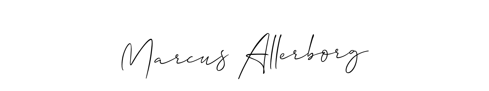 Create a beautiful signature design for name Marcus Allerborg. With this signature (Allison_Script) fonts, you can make a handwritten signature for free. Marcus Allerborg signature style 2 images and pictures png
