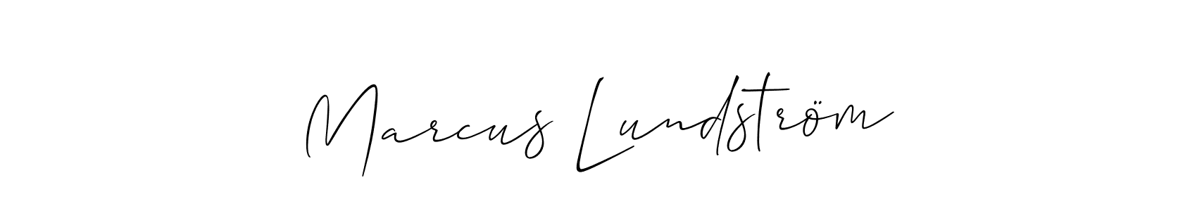 Make a beautiful signature design for name Marcus Lundström. With this signature (Allison_Script) style, you can create a handwritten signature for free. Marcus Lundström signature style 2 images and pictures png