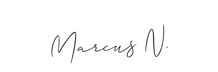 Allison_Script is a professional signature style that is perfect for those who want to add a touch of class to their signature. It is also a great choice for those who want to make their signature more unique. Get Marcus N. name to fancy signature for free. Marcus N. signature style 2 images and pictures png