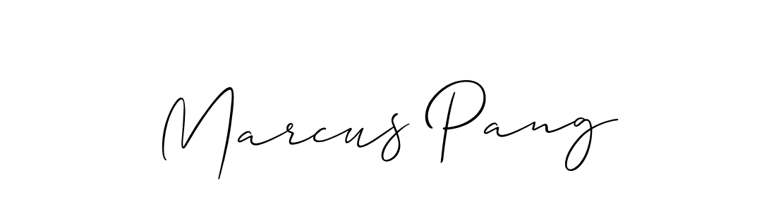 It looks lik you need a new signature style for name Marcus Pang. Design unique handwritten (Allison_Script) signature with our free signature maker in just a few clicks. Marcus Pang signature style 2 images and pictures png