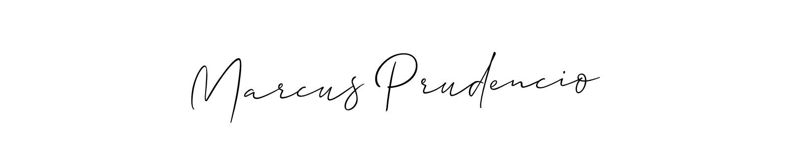 How to make Marcus Prudencio name signature. Use Allison_Script style for creating short signs online. This is the latest handwritten sign. Marcus Prudencio signature style 2 images and pictures png