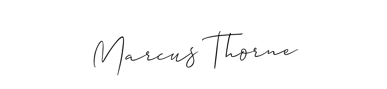 Use a signature maker to create a handwritten signature online. With this signature software, you can design (Allison_Script) your own signature for name Marcus Thorne. Marcus Thorne signature style 2 images and pictures png