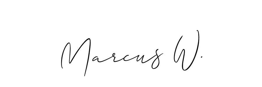 It looks lik you need a new signature style for name Marcus W.. Design unique handwritten (Allison_Script) signature with our free signature maker in just a few clicks. Marcus W. signature style 2 images and pictures png