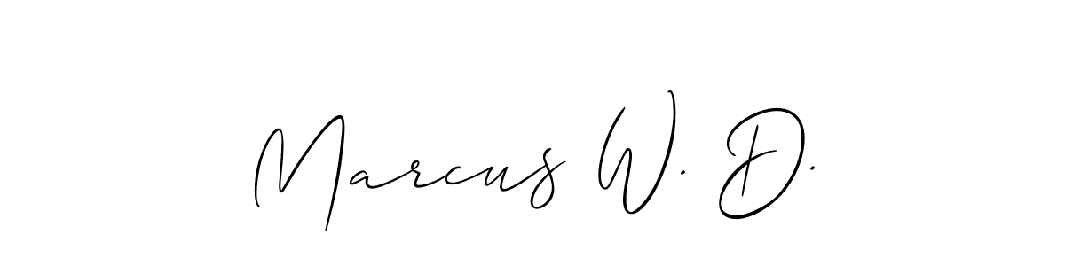 Design your own signature with our free online signature maker. With this signature software, you can create a handwritten (Allison_Script) signature for name Marcus W. D.. Marcus W. D. signature style 2 images and pictures png