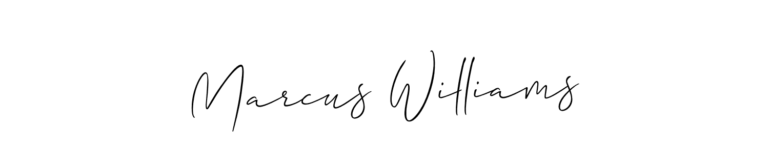 Use a signature maker to create a handwritten signature online. With this signature software, you can design (Allison_Script) your own signature for name Marcus Williams. Marcus Williams signature style 2 images and pictures png