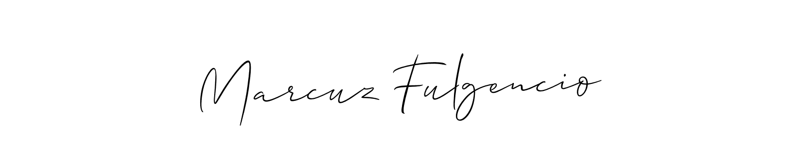 Marcuz Fulgencio stylish signature style. Best Handwritten Sign (Allison_Script) for my name. Handwritten Signature Collection Ideas for my name Marcuz Fulgencio. Marcuz Fulgencio signature style 2 images and pictures png