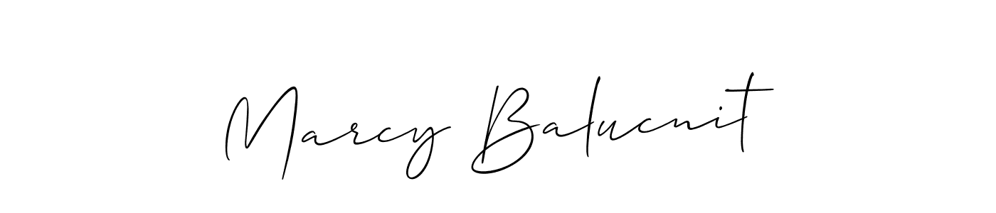 The best way (Allison_Script) to make a short signature is to pick only two or three words in your name. The name Marcy Balucnit include a total of six letters. For converting this name. Marcy Balucnit signature style 2 images and pictures png