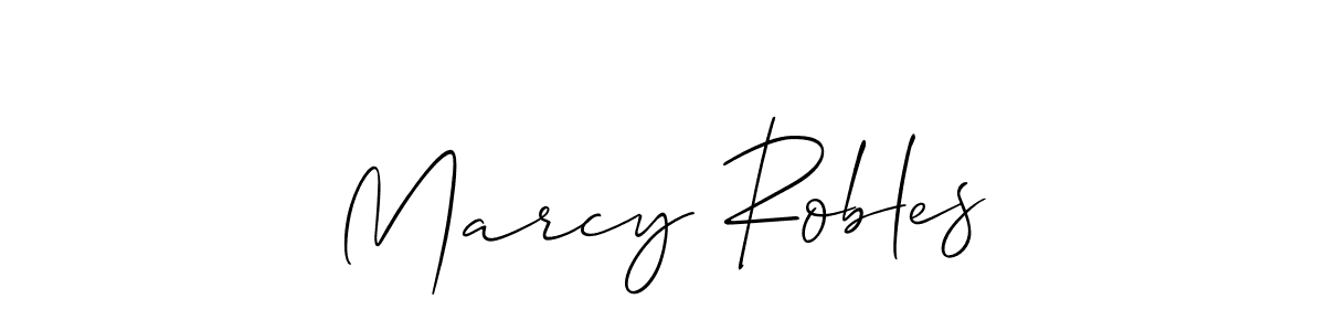 The best way (Allison_Script) to make a short signature is to pick only two or three words in your name. The name Marcy Robles include a total of six letters. For converting this name. Marcy Robles signature style 2 images and pictures png