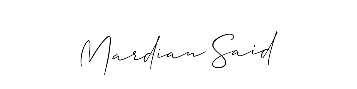 Use a signature maker to create a handwritten signature online. With this signature software, you can design (Allison_Script) your own signature for name Mardian Said. Mardian Said signature style 2 images and pictures png