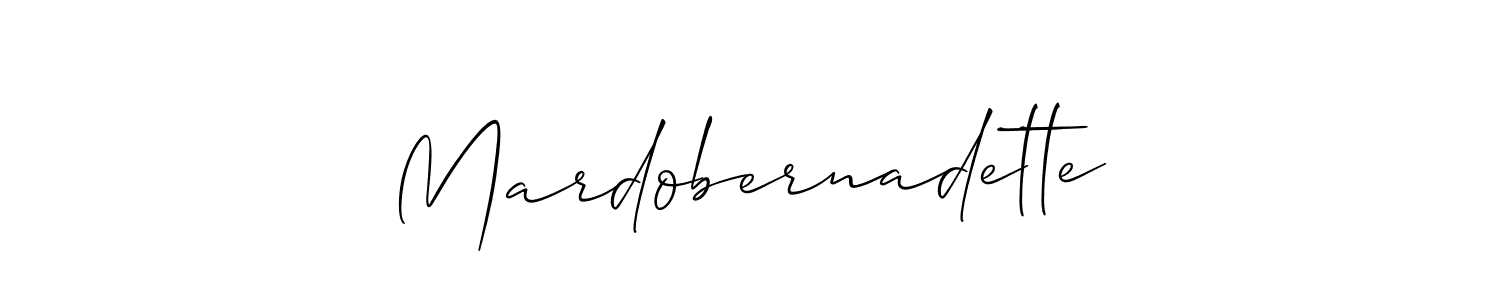 The best way (Allison_Script) to make a short signature is to pick only two or three words in your name. The name Mardobernadette include a total of six letters. For converting this name. Mardobernadette signature style 2 images and pictures png