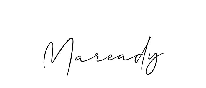 Make a beautiful signature design for name Maready. With this signature (Allison_Script) style, you can create a handwritten signature for free. Maready signature style 2 images and pictures png