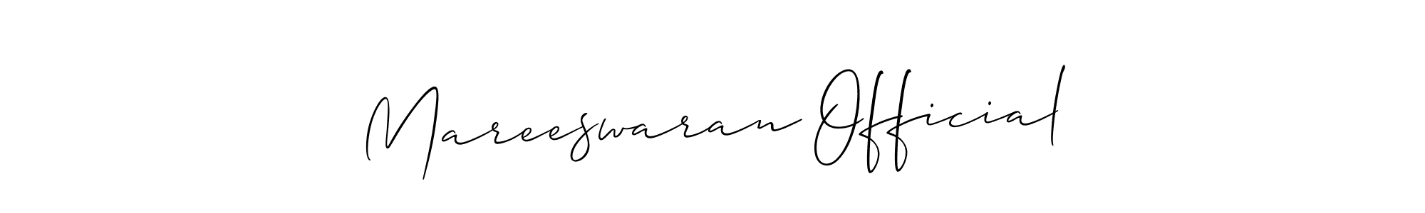 It looks lik you need a new signature style for name Mareeswaran Official. Design unique handwritten (Allison_Script) signature with our free signature maker in just a few clicks. Mareeswaran Official signature style 2 images and pictures png