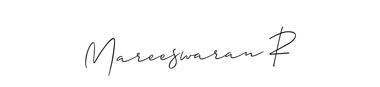 Allison_Script is a professional signature style that is perfect for those who want to add a touch of class to their signature. It is also a great choice for those who want to make their signature more unique. Get Mareeswaran R name to fancy signature for free. Mareeswaran R signature style 2 images and pictures png