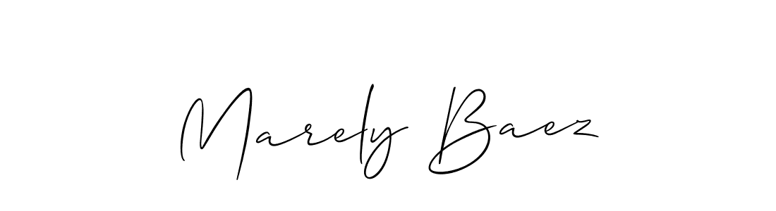 Make a beautiful signature design for name Marely Baez. With this signature (Allison_Script) style, you can create a handwritten signature for free. Marely Baez signature style 2 images and pictures png