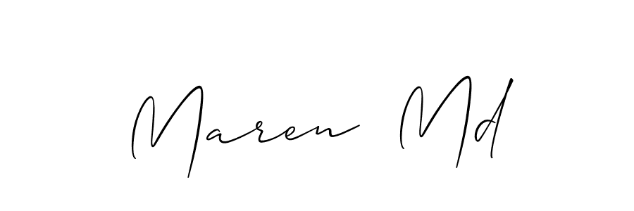 The best way (Allison_Script) to make a short signature is to pick only two or three words in your name. The name Maren  Md include a total of six letters. For converting this name. Maren  Md signature style 2 images and pictures png