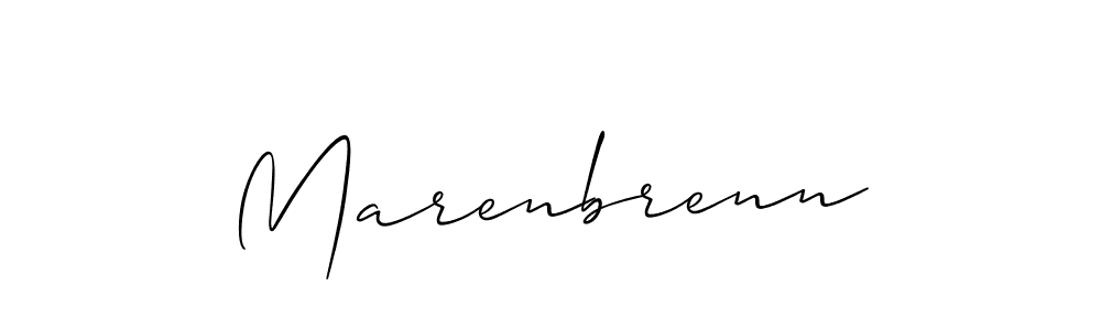 Use a signature maker to create a handwritten signature online. With this signature software, you can design (Allison_Script) your own signature for name Marenbrenn. Marenbrenn signature style 2 images and pictures png
