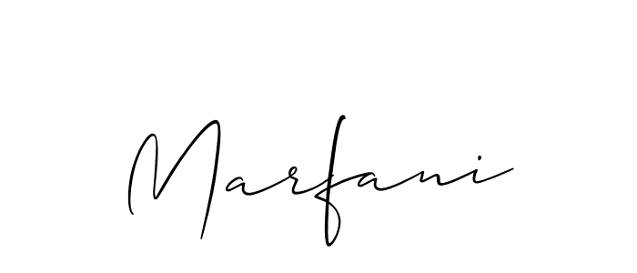 How to make Marfani name signature. Use Allison_Script style for creating short signs online. This is the latest handwritten sign. Marfani signature style 2 images and pictures png