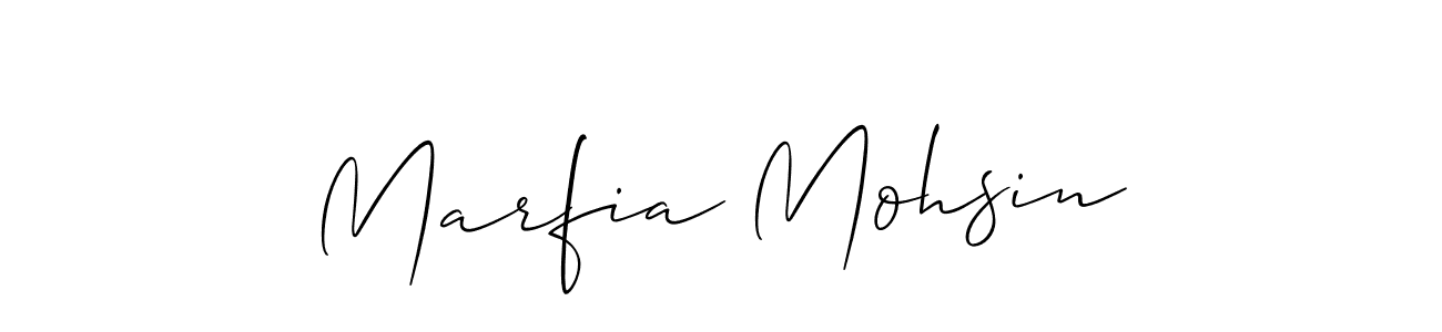 if you are searching for the best signature style for your name Marfia Mohsin. so please give up your signature search. here we have designed multiple signature styles  using Allison_Script. Marfia Mohsin signature style 2 images and pictures png