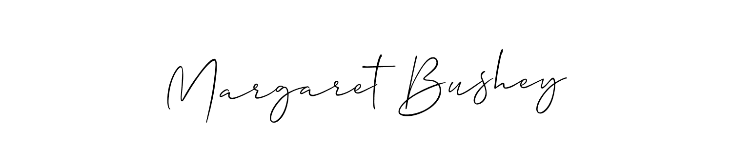 Create a beautiful signature design for name Margaret Bushey. With this signature (Allison_Script) fonts, you can make a handwritten signature for free. Margaret Bushey signature style 2 images and pictures png