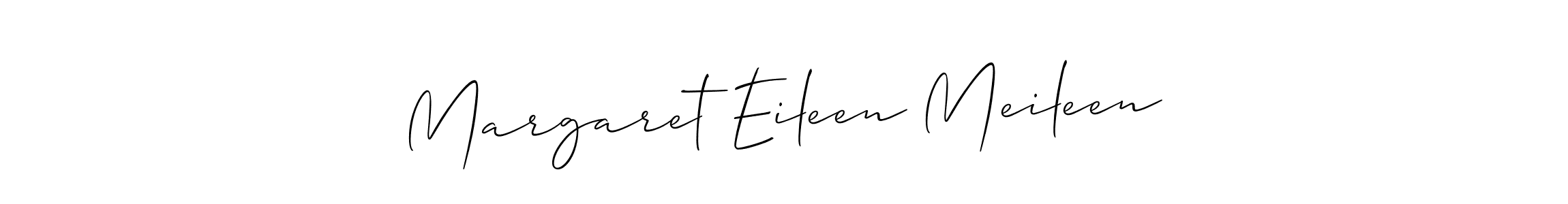 Check out images of Autograph of Margaret Eileen Meileen name. Actor Margaret Eileen Meileen Signature Style. Allison_Script is a professional sign style online. Margaret Eileen Meileen signature style 2 images and pictures png