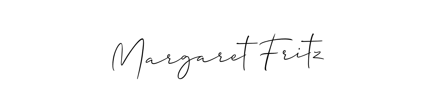 You should practise on your own different ways (Allison_Script) to write your name (Margaret Fritz) in signature. don't let someone else do it for you. Margaret Fritz signature style 2 images and pictures png