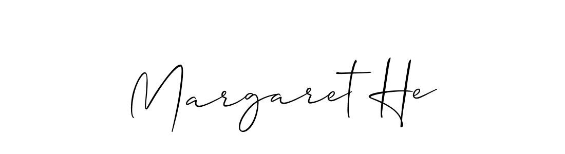 Similarly Allison_Script is the best handwritten signature design. Signature creator online .You can use it as an online autograph creator for name Margaret He. Margaret He signature style 2 images and pictures png