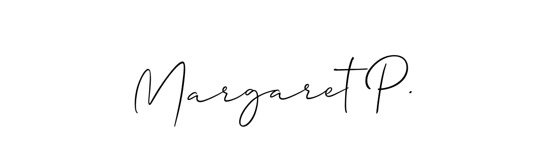 Make a beautiful signature design for name Margaret P.. With this signature (Allison_Script) style, you can create a handwritten signature for free. Margaret P. signature style 2 images and pictures png