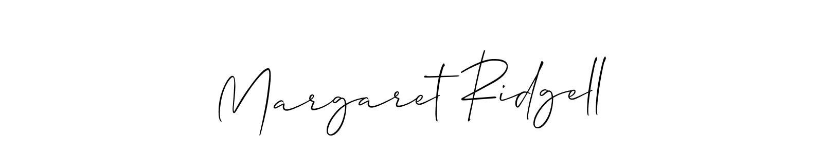 How to make Margaret Ridgell signature? Allison_Script is a professional autograph style. Create handwritten signature for Margaret Ridgell name. Margaret Ridgell signature style 2 images and pictures png