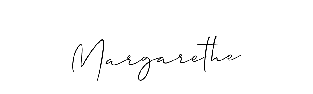 Use a signature maker to create a handwritten signature online. With this signature software, you can design (Allison_Script) your own signature for name Margarethe. Margarethe signature style 2 images and pictures png