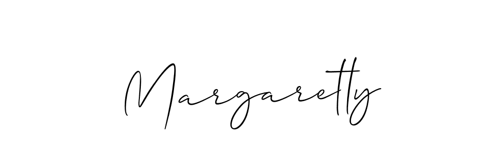 How to make Margaretly signature? Allison_Script is a professional autograph style. Create handwritten signature for Margaretly name. Margaretly signature style 2 images and pictures png