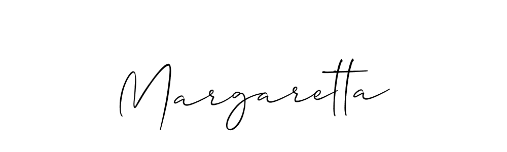 Make a beautiful signature design for name Margaretta. With this signature (Allison_Script) style, you can create a handwritten signature for free. Margaretta signature style 2 images and pictures png