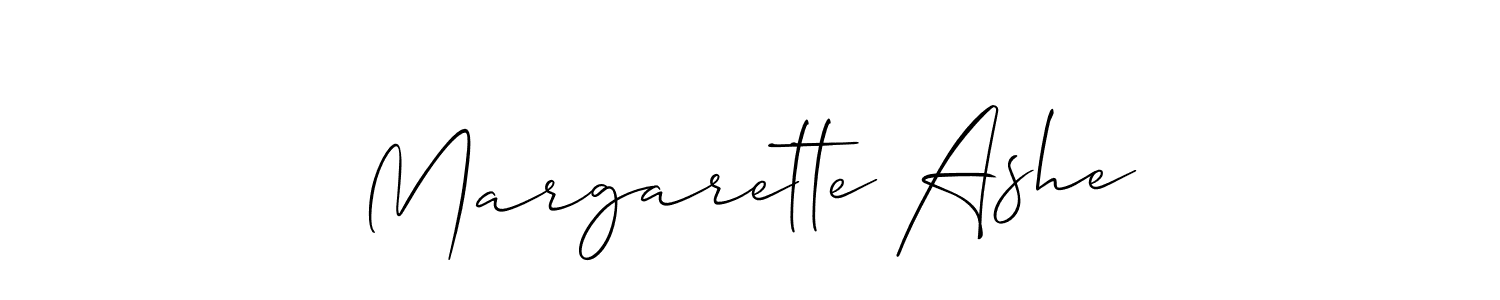 Make a beautiful signature design for name Margarette Ashe. With this signature (Allison_Script) style, you can create a handwritten signature for free. Margarette Ashe signature style 2 images and pictures png