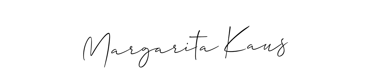 How to make Margarita Kaus name signature. Use Allison_Script style for creating short signs online. This is the latest handwritten sign. Margarita Kaus signature style 2 images and pictures png