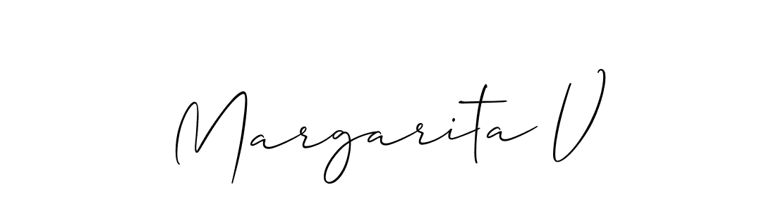 How to Draw Margarita V signature style? Allison_Script is a latest design signature styles for name Margarita V. Margarita V signature style 2 images and pictures png