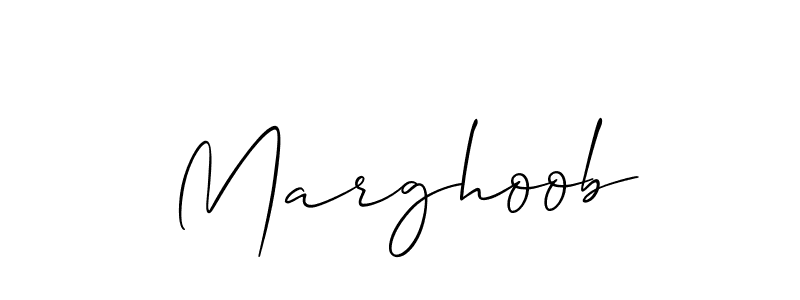 Make a beautiful signature design for name Marghoob. With this signature (Allison_Script) style, you can create a handwritten signature for free. Marghoob signature style 2 images and pictures png