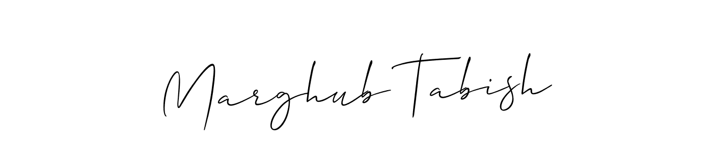 How to make Marghub Tabish signature? Allison_Script is a professional autograph style. Create handwritten signature for Marghub Tabish name. Marghub Tabish signature style 2 images and pictures png