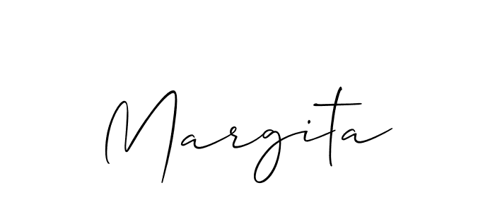 Use a signature maker to create a handwritten signature online. With this signature software, you can design (Allison_Script) your own signature for name Margita. Margita signature style 2 images and pictures png