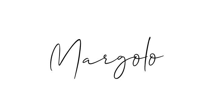 Use a signature maker to create a handwritten signature online. With this signature software, you can design (Allison_Script) your own signature for name Margolo. Margolo signature style 2 images and pictures png