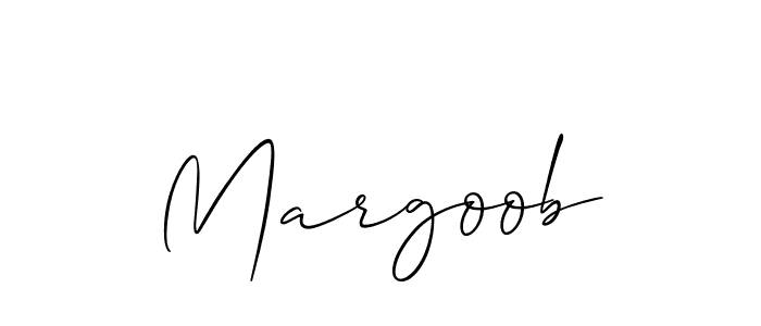 Also You can easily find your signature by using the search form. We will create Margoob name handwritten signature images for you free of cost using Allison_Script sign style. Margoob signature style 2 images and pictures png