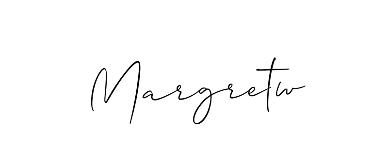 Allison_Script is a professional signature style that is perfect for those who want to add a touch of class to their signature. It is also a great choice for those who want to make their signature more unique. Get Margretw name to fancy signature for free. Margretw signature style 2 images and pictures png