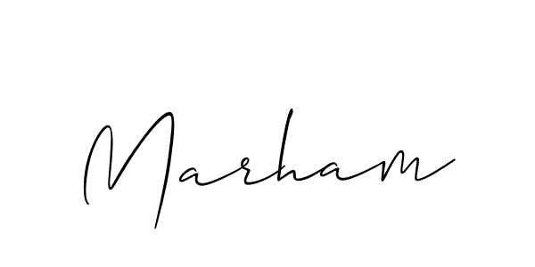 How to make Marham signature? Allison_Script is a professional autograph style. Create handwritten signature for Marham name. Marham signature style 2 images and pictures png