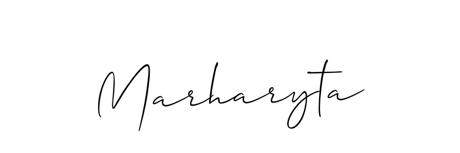 Also You can easily find your signature by using the search form. We will create Marharyta name handwritten signature images for you free of cost using Allison_Script sign style. Marharyta signature style 2 images and pictures png