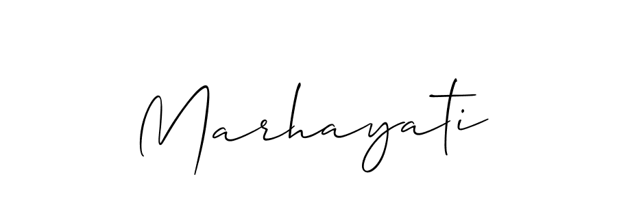 How to make Marhayati signature? Allison_Script is a professional autograph style. Create handwritten signature for Marhayati name. Marhayati signature style 2 images and pictures png