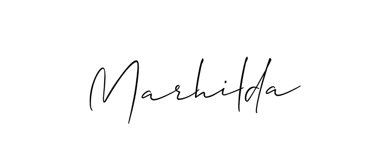 Design your own signature with our free online signature maker. With this signature software, you can create a handwritten (Allison_Script) signature for name Marhilda. Marhilda signature style 2 images and pictures png