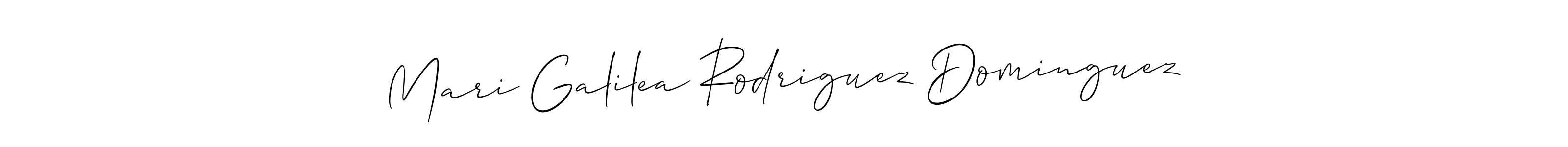 Also You can easily find your signature by using the search form. We will create Mari Galilea Rodriguez Dominguez name handwritten signature images for you free of cost using Allison_Script sign style. Mari Galilea Rodriguez Dominguez signature style 2 images and pictures png