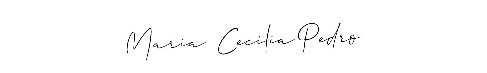 Make a short Maria  Cecilia Pedro signature style. Manage your documents anywhere anytime using Allison_Script. Create and add eSignatures, submit forms, share and send files easily. Maria  Cecilia Pedro signature style 2 images and pictures png