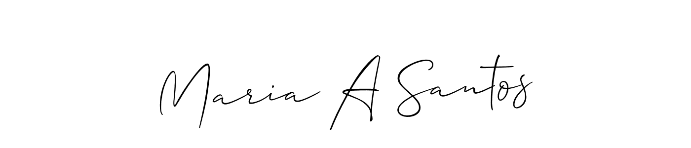 Create a beautiful signature design for name Maria A Santos. With this signature (Allison_Script) fonts, you can make a handwritten signature for free. Maria A Santos signature style 2 images and pictures png