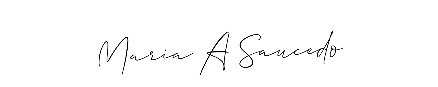 Make a short Maria A Saucedo signature style. Manage your documents anywhere anytime using Allison_Script. Create and add eSignatures, submit forms, share and send files easily. Maria A Saucedo signature style 2 images and pictures png