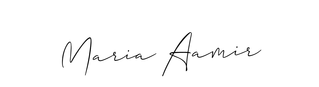 Make a beautiful signature design for name Maria Aamir. With this signature (Allison_Script) style, you can create a handwritten signature for free. Maria Aamir signature style 2 images and pictures png